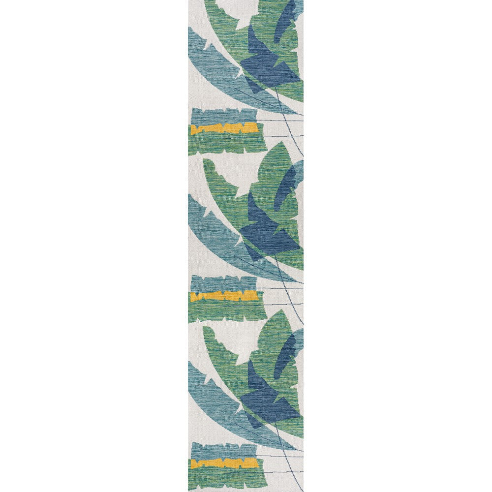 Spruce Coastal Vintage Abstract Palm Leaf Indoor/Outdoor Area Rug