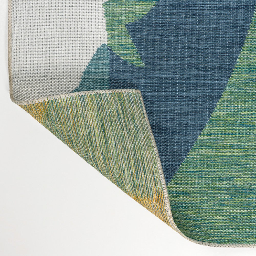 Spruce Coastal Vintage Abstract Palm Leaf Indoor/Outdoor Area Rug