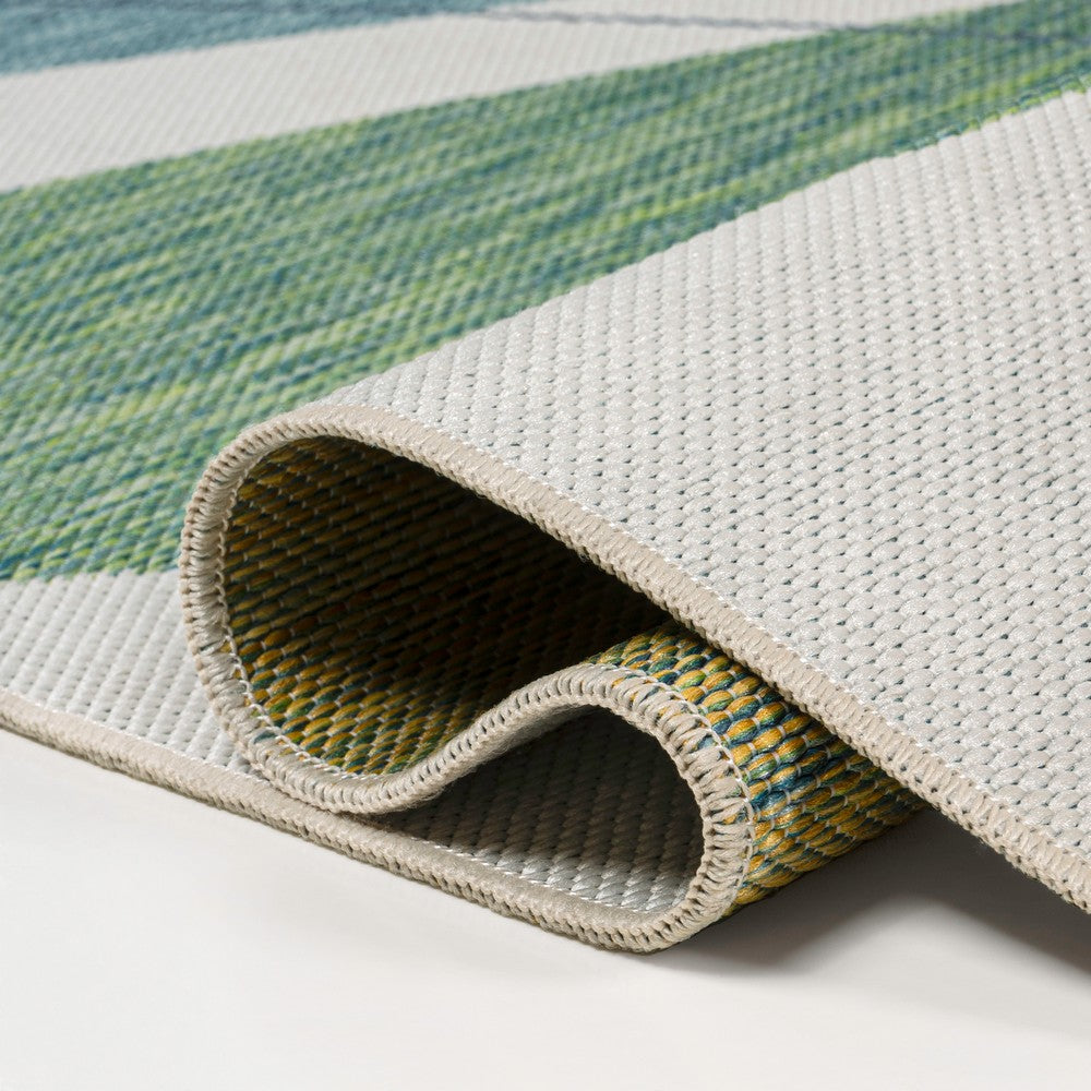 Spruce Coastal Vintage Abstract Palm Leaf Indoor/Outdoor Area Rug