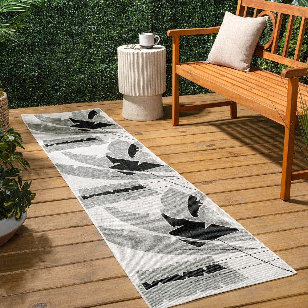 Spruce Coastal Vintage Abstract Palm Leaf Indoor/Outdoor Area Rug