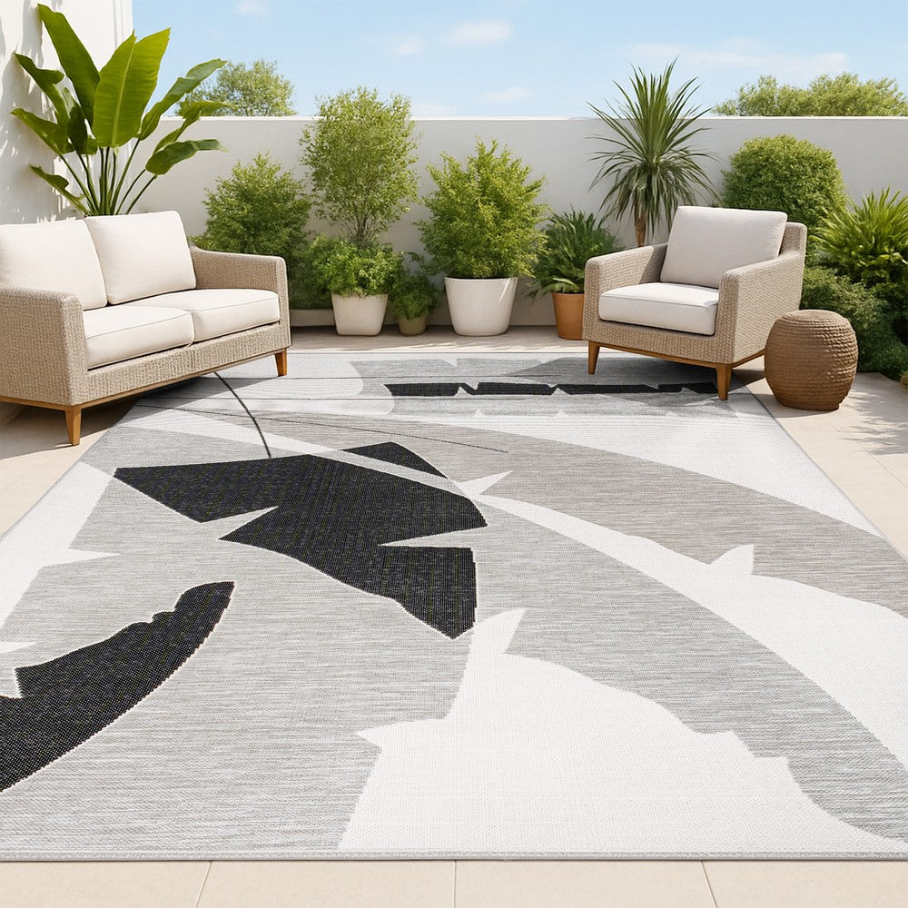 Spruce Coastal Vintage Abstract Palm Leaf Indoor/Outdoor Area Rug