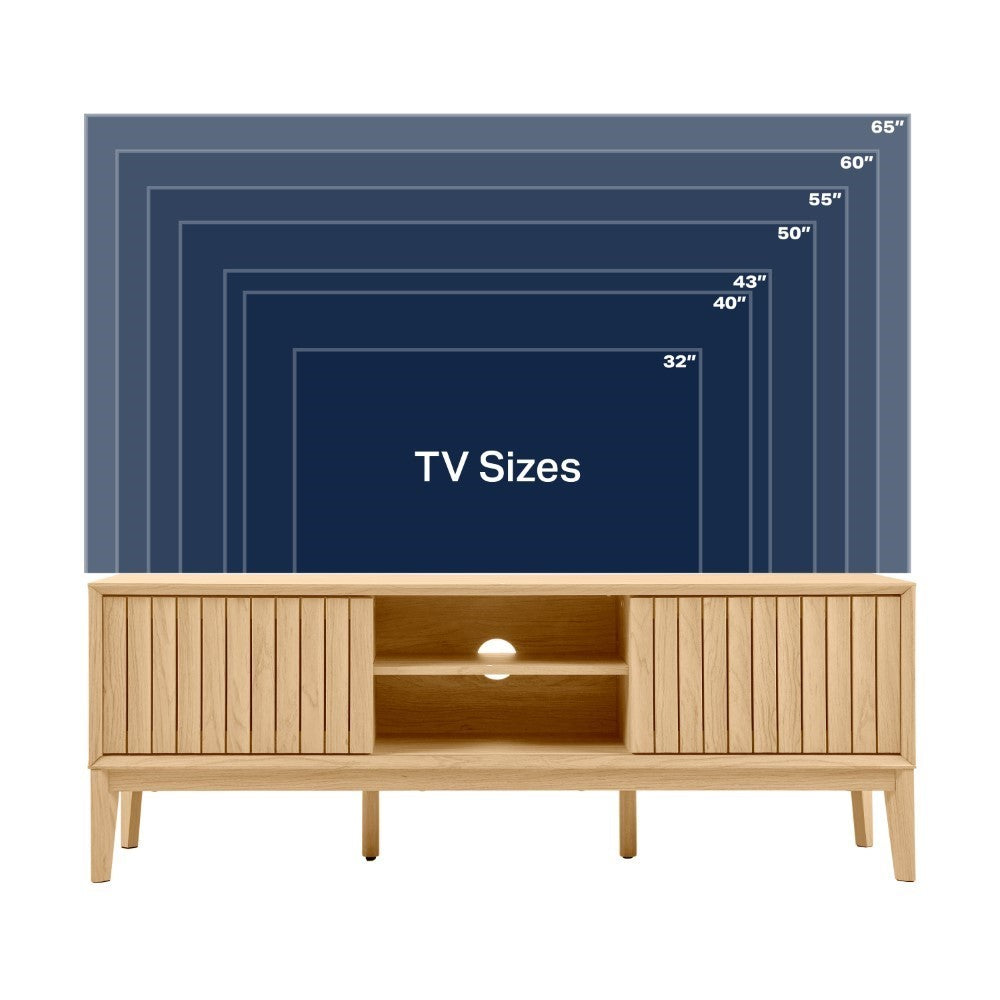 Vale 58 in. Farmhouse 3-Storage Sliding Door TV Stand Fits TVs up to 65 in. with Cable Management