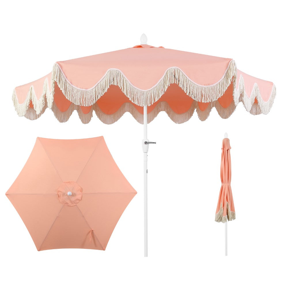 Gavin 9 ft. Classic Cottage Tassel Market Patio Umbrella