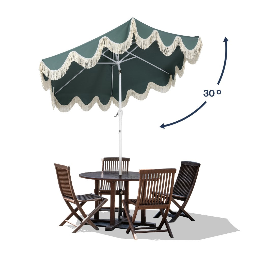 Gavin 9 ft. Classic Cottage Tassel Market Patio Umbrella