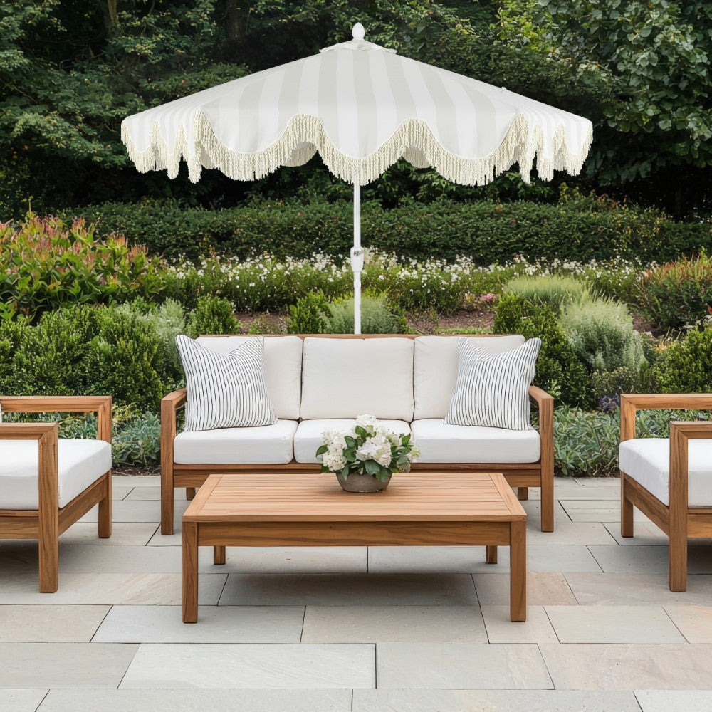 Gavin 9 ft. Classic Cottage Tassel Market Patio Umbrella