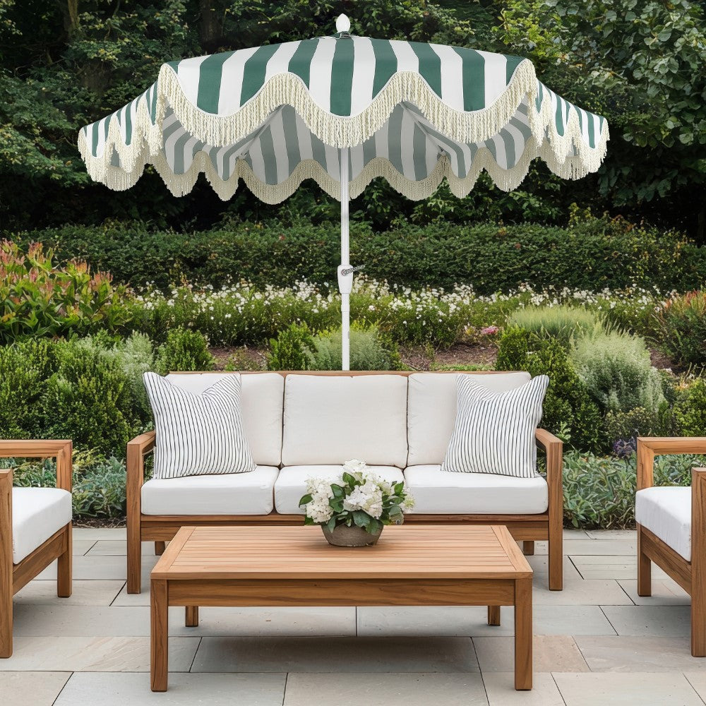 Gavin 9 ft. Classic Cottage Tassel Market Patio Umbrella