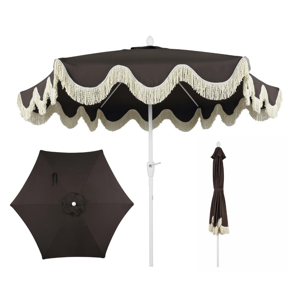 Gavin 9 ft. Classic Cottage Tassel Market Patio Umbrella