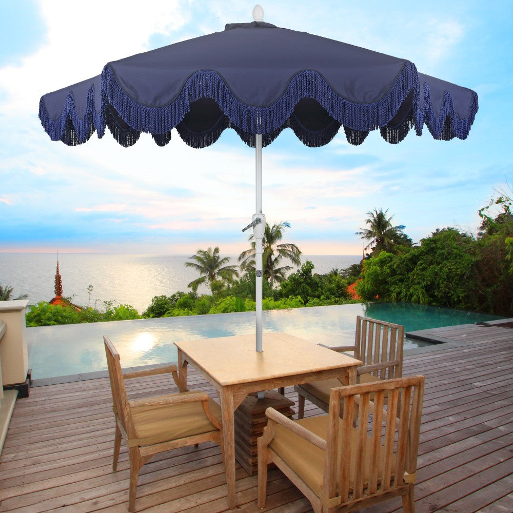 Gavin 9 ft. Classic Cottage Tassel Market Patio Umbrella