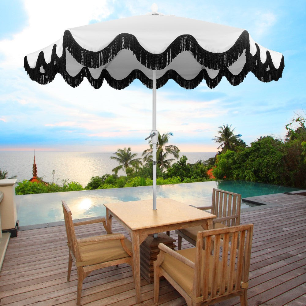 Gavin 9 ft. Classic Cottage Tassel Market Patio Umbrella