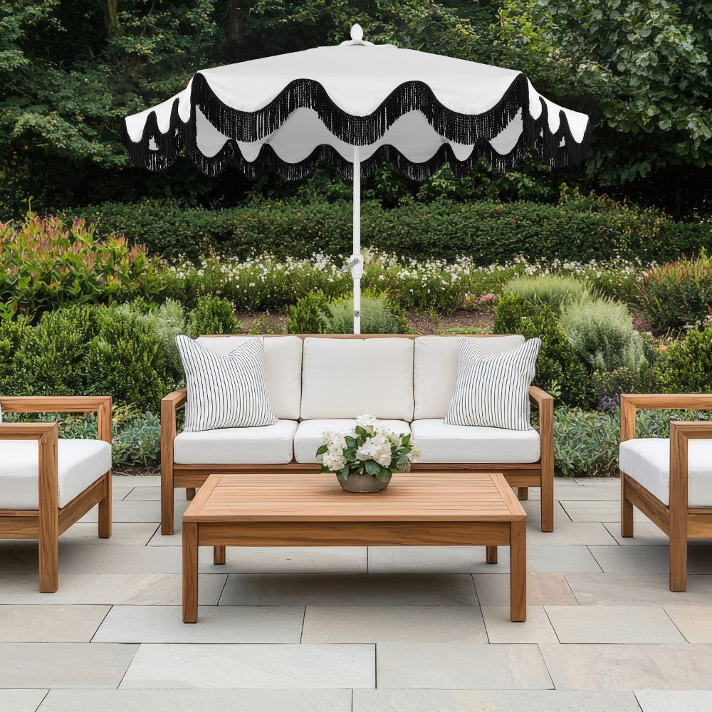 Gavin 9 ft. Classic Cottage Tassel Market Patio Umbrella