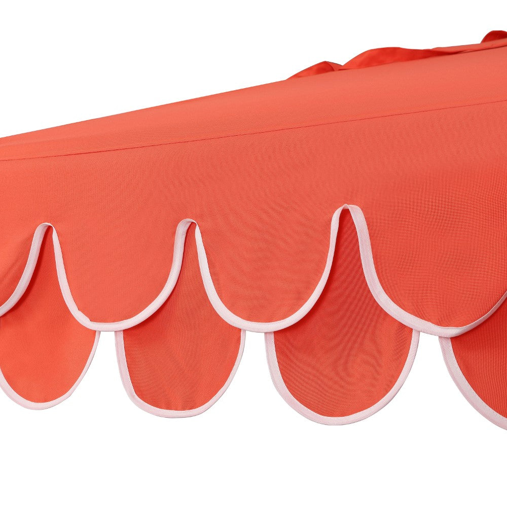 Hooli 9 ft. Classic MidCentury Scalloped Fringe Market Patio Umbrella