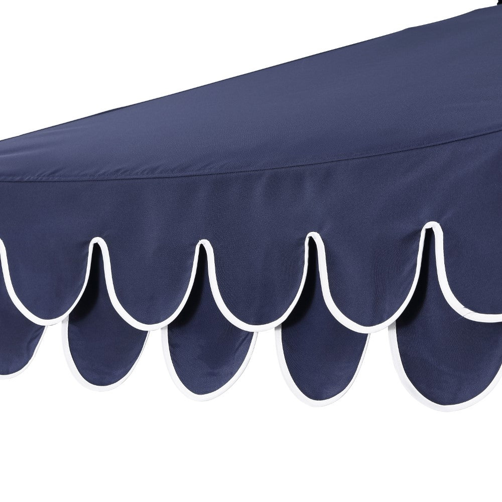 Hooli 9 ft. Classic MidCentury Scalloped Fringe Market Patio Umbrella