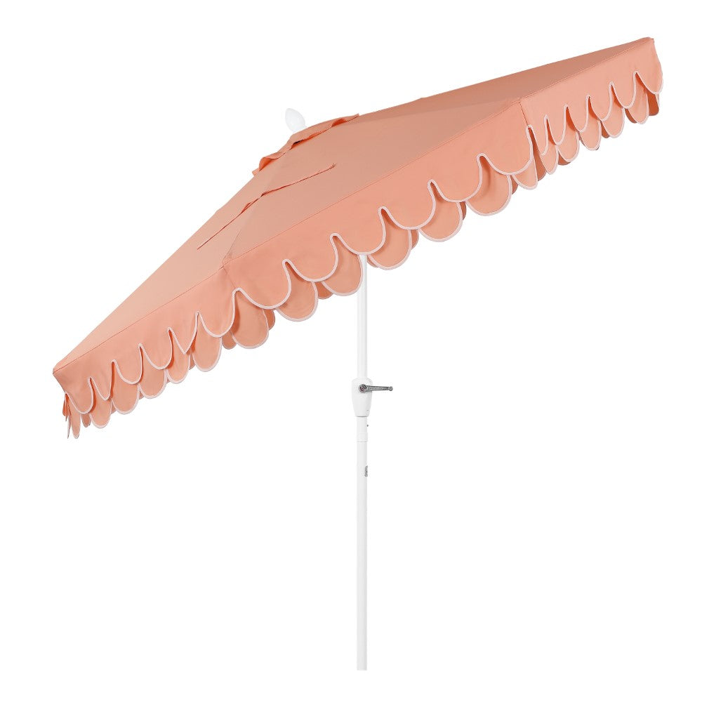 Hooli 9 ft. Classic MidCentury Scalloped Fringe Market Patio Umbrella
