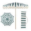 Green and White Stripe/Cream, Brown Pole