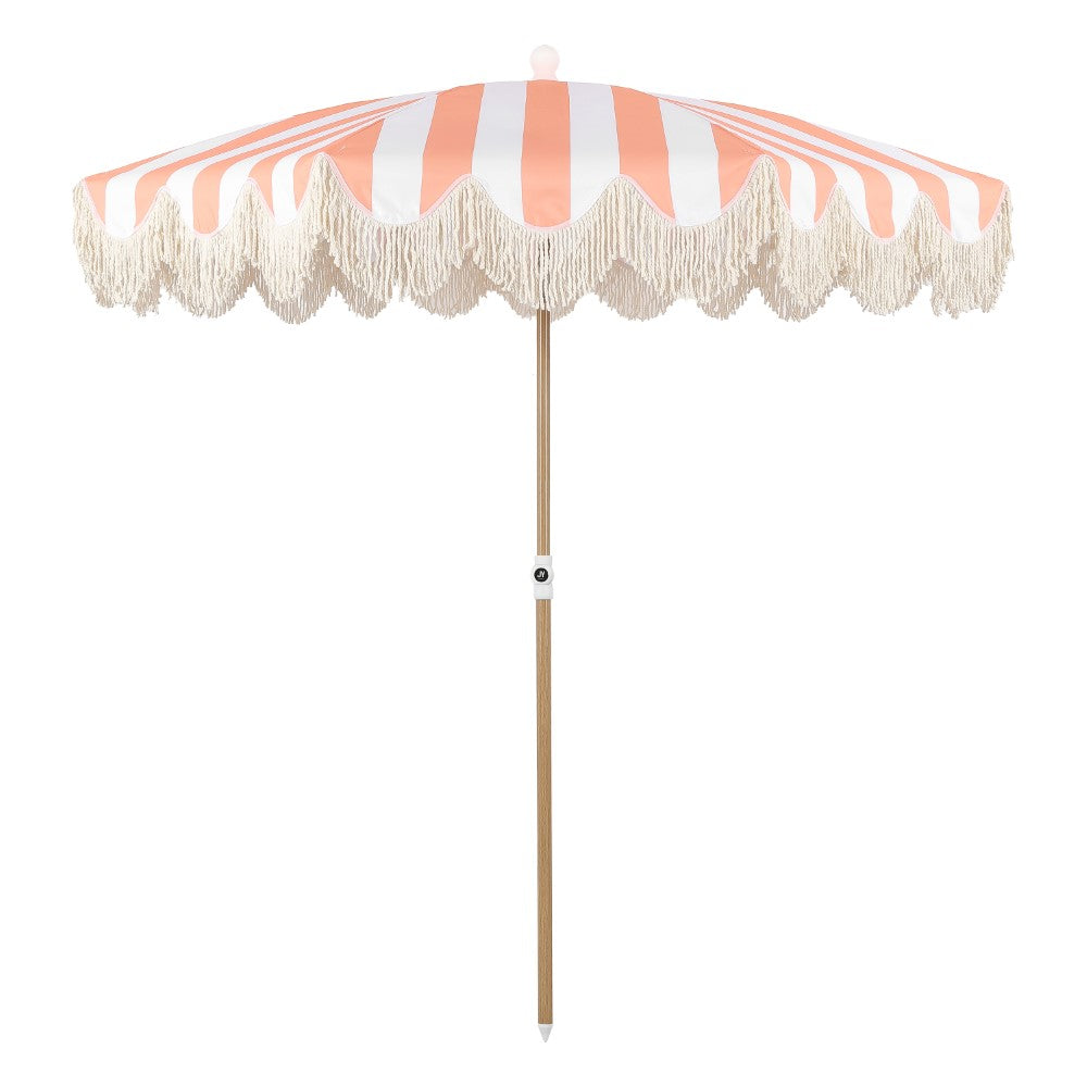 Juniper 6.5 ft. Classic Cottage Fringe Tassel Market Beach Umbrella