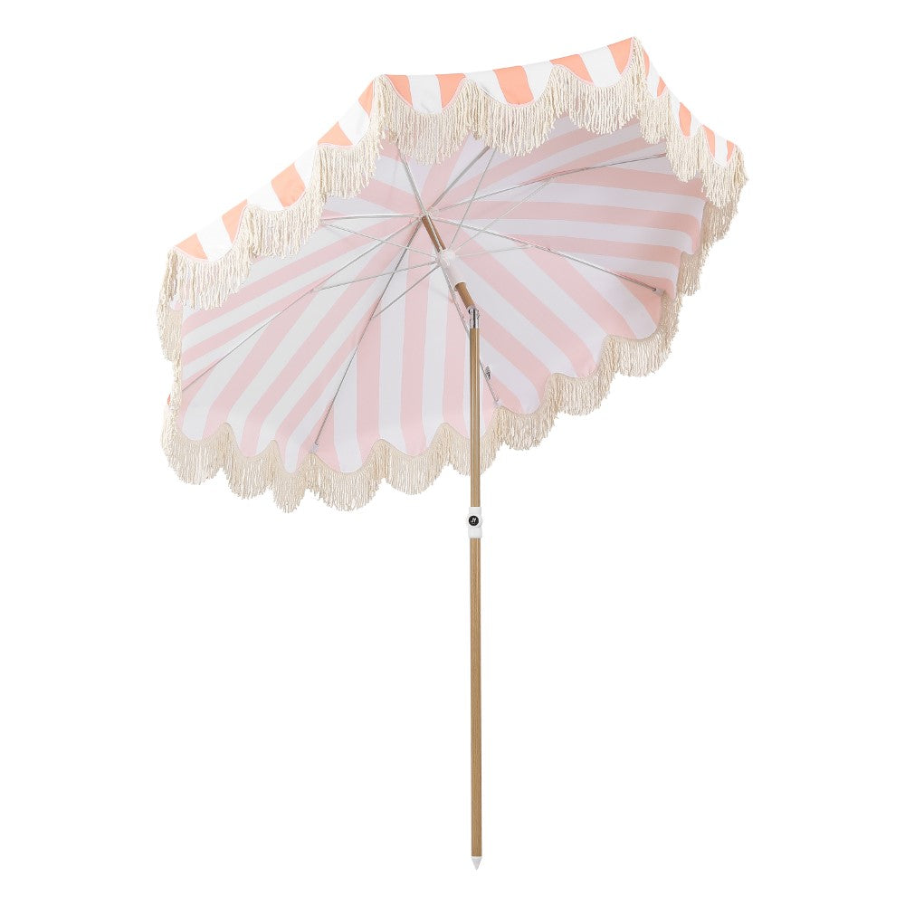 Juniper 6.5 ft. Classic Cottage Fringe Tassel Market Beach Umbrella