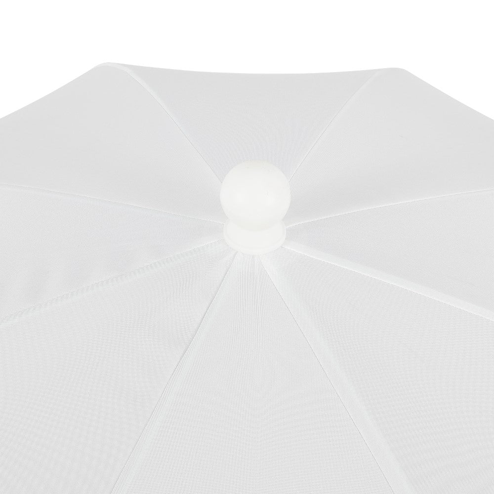 Terra 6.5 ft. Classic MidCentury Scalloped Fringe Market Beach Umbrella