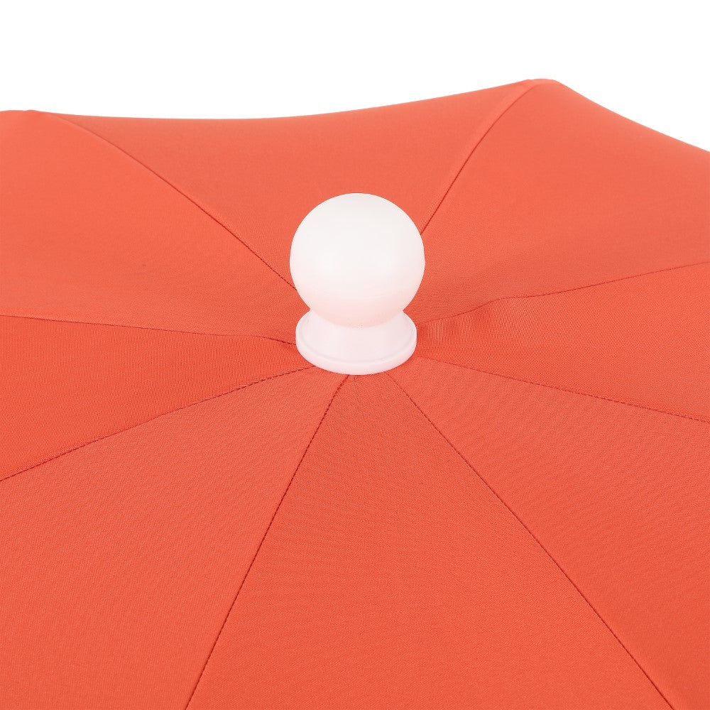 Terra 6.5 ft. Classic MidCentury Scalloped Fringe Market Beach Umbrella
