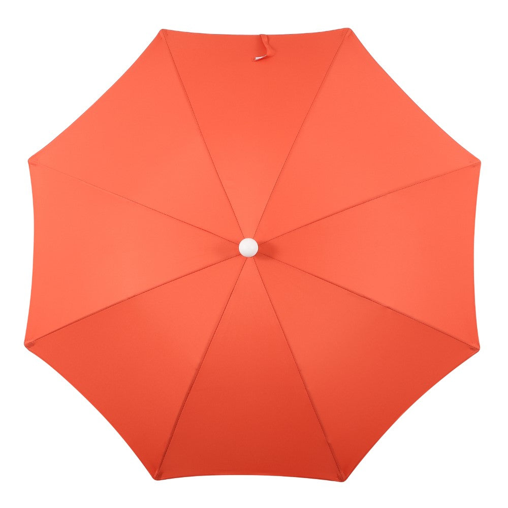 Terra 6.5 ft. Classic MidCentury Scalloped Fringe Market Beach Umbrella