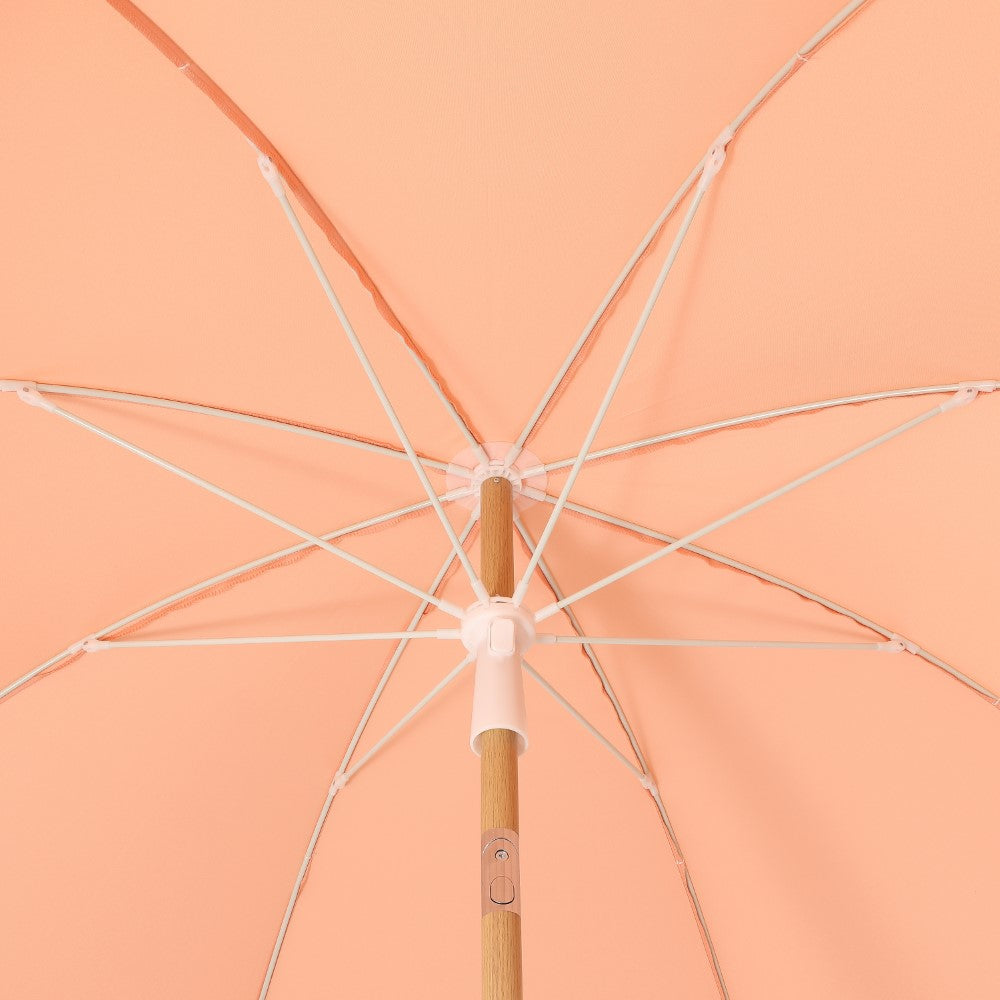 Terra 6.5 ft. Classic MidCentury Scalloped Fringe Market Beach Umbrella
