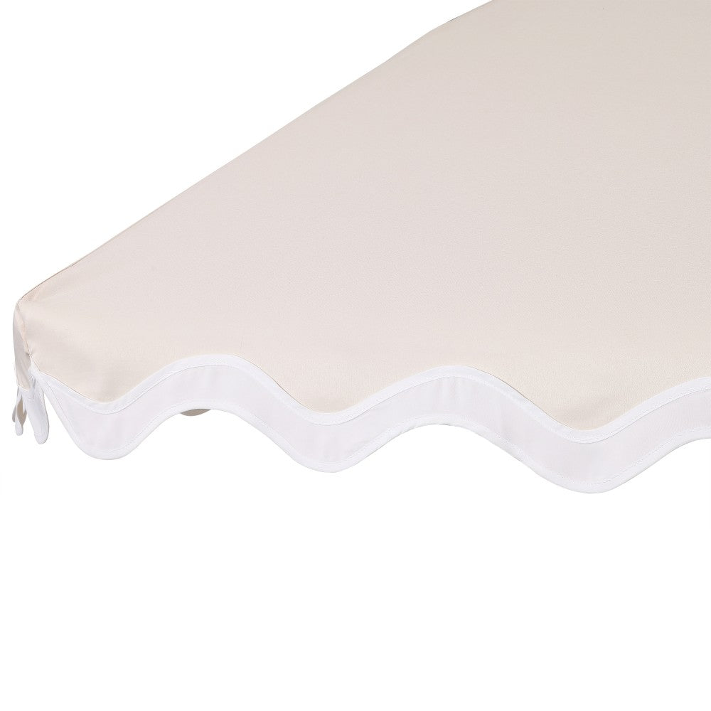 Aspen 8 ft. Classic Bohemian Scalloped Market Patio Umbrella with Auto-Tilt Crank Wind Vent and UV Protection