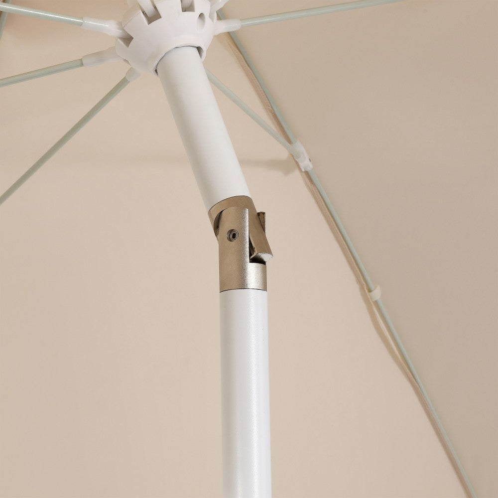 Aspen 8 ft. Classic Bohemian Scalloped Market Patio Umbrella with Auto-Tilt Crank Wind Vent and UV Protection