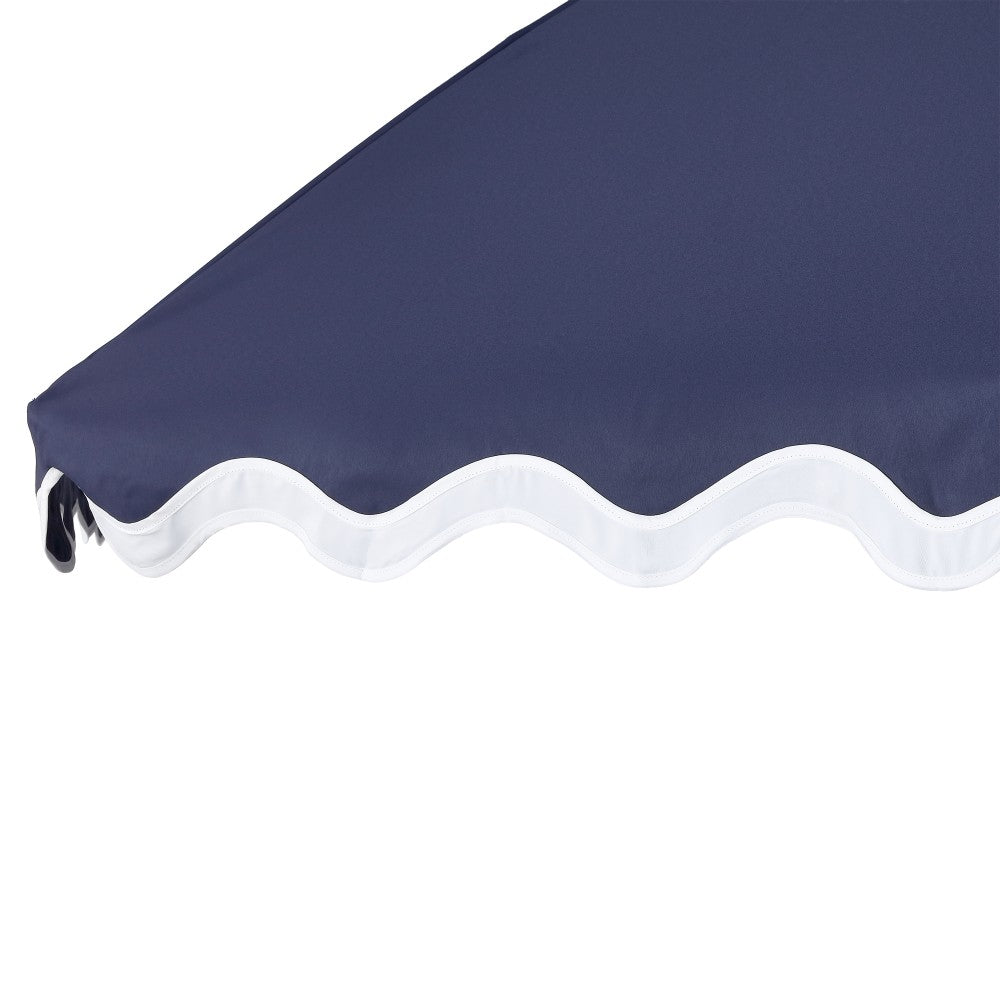 Aspen 8 ft. Classic Bohemian Scalloped Market Patio Umbrella with Auto-Tilt Crank Wind Vent and UV Protection