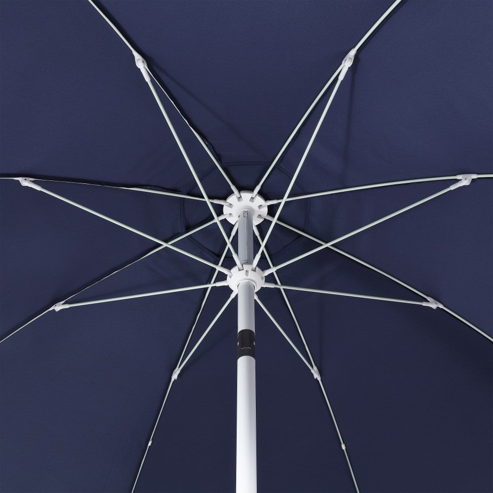 Aspen 8 ft. Classic Bohemian Scalloped Market Patio Umbrella with Auto-Tilt Crank Wind Vent and UV Protection