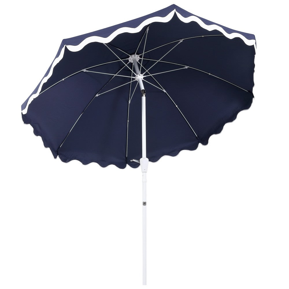 Aspen 8 ft. Classic Bohemian Scalloped Market Patio Umbrella with Auto-Tilt Crank Wind Vent and UV Protection