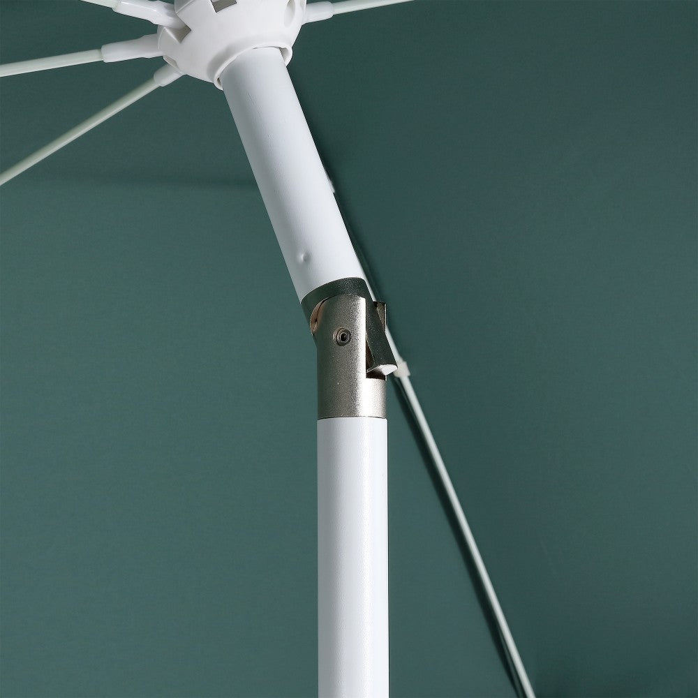 Aspen 8 ft. Classic Bohemian Scalloped Market Patio Umbrella with Auto-Tilt Crank Wind Vent and UV Protection