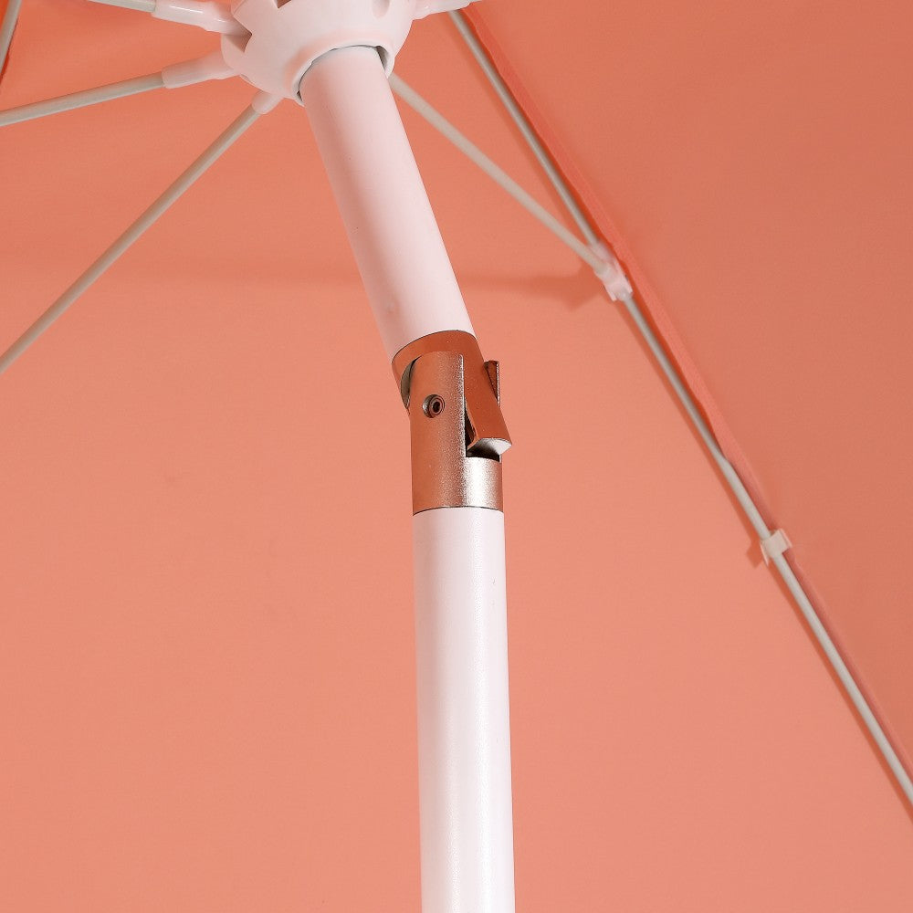 Aspen 8 ft. Classic Bohemian Scalloped Market Patio Umbrella with Auto-Tilt Crank Wind Vent and UV Protection