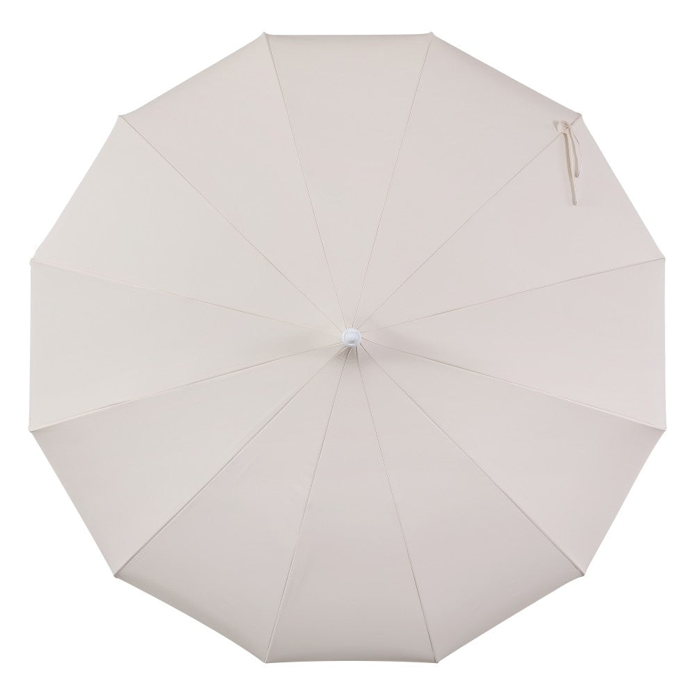 Maple 8 ft. Classic Coastal Scalloped Lotus Pagoda Market Patio Umbrella with Auto-Tilt Crank Wind Vent and UV Protection
