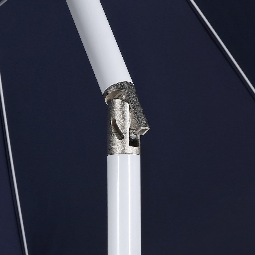 Maple 8 ft. Classic Coastal Scalloped Lotus Pagoda Market Patio Umbrella with Auto-Tilt Crank Wind Vent and UV Protection