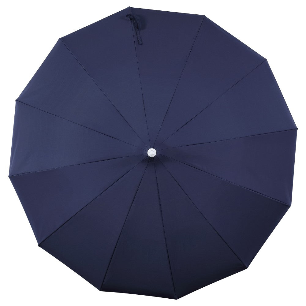 Maple 8 ft. Classic Coastal Scalloped Lotus Pagoda Market Patio Umbrella with Auto-Tilt Crank Wind Vent and UV Protection