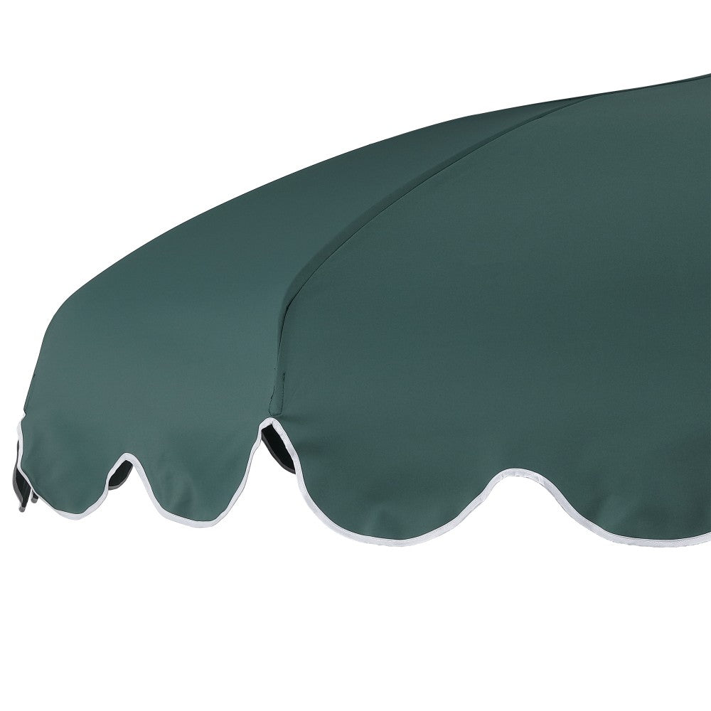 Maple 8 ft. Classic Coastal Scalloped Lotus Pagoda Market Patio Umbrella with Auto-Tilt Crank Wind Vent and UV Protection