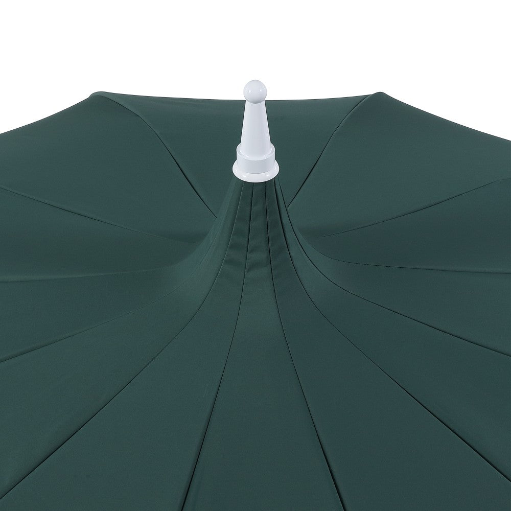 Maple 8 ft. Classic Coastal Scalloped Lotus Pagoda Market Patio Umbrella with Auto-Tilt Crank Wind Vent and UV Protection