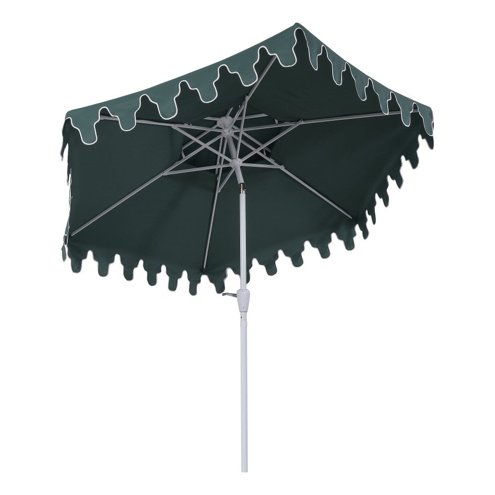 Mossbank 8.5 ft. Coastal Double-Tiered Castle Market Patio Umbrella with Auto-Tilt Crank Wind Vent and UV Protection