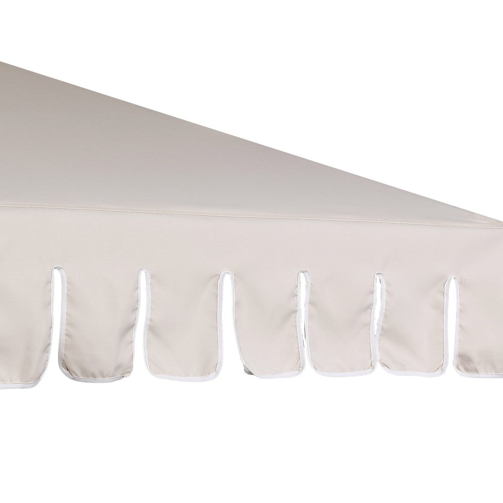 Riverstone 8.5 ft. Classic Castle Scalloped Market Patio Umbrella with Auto-Tilt Crank Wind Vent and UV Protection