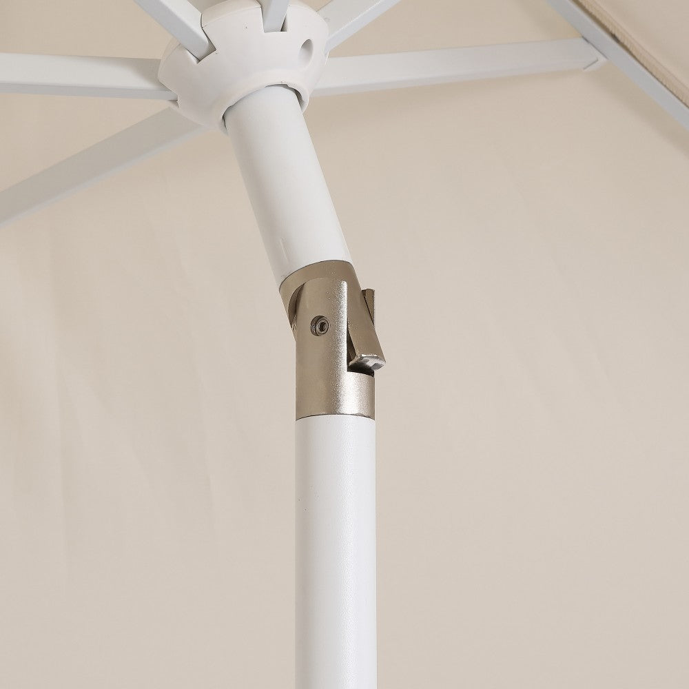 Riverstone 8.5 ft. Classic Castle Scalloped Market Patio Umbrella with Auto-Tilt Crank Wind Vent and UV Protection