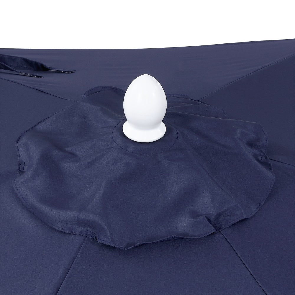 Riverstone 8.5 ft. Classic Castle Scalloped Market Patio Umbrella with Auto-Tilt Crank Wind Vent and UV Protection