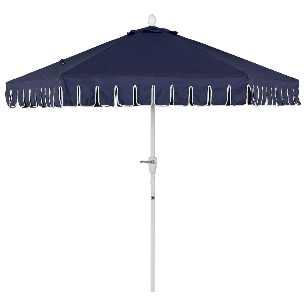 Riverstone 8.5 ft. Classic Castle Scalloped Market Patio Umbrella with Auto-Tilt Crank Wind Vent and UV Protection