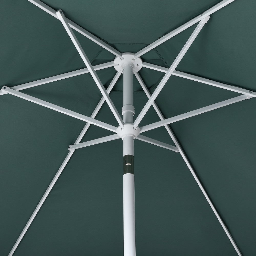 Riverstone 8.5 ft. Classic Castle Scalloped Market Patio Umbrella with Auto-Tilt Crank Wind Vent and UV Protection