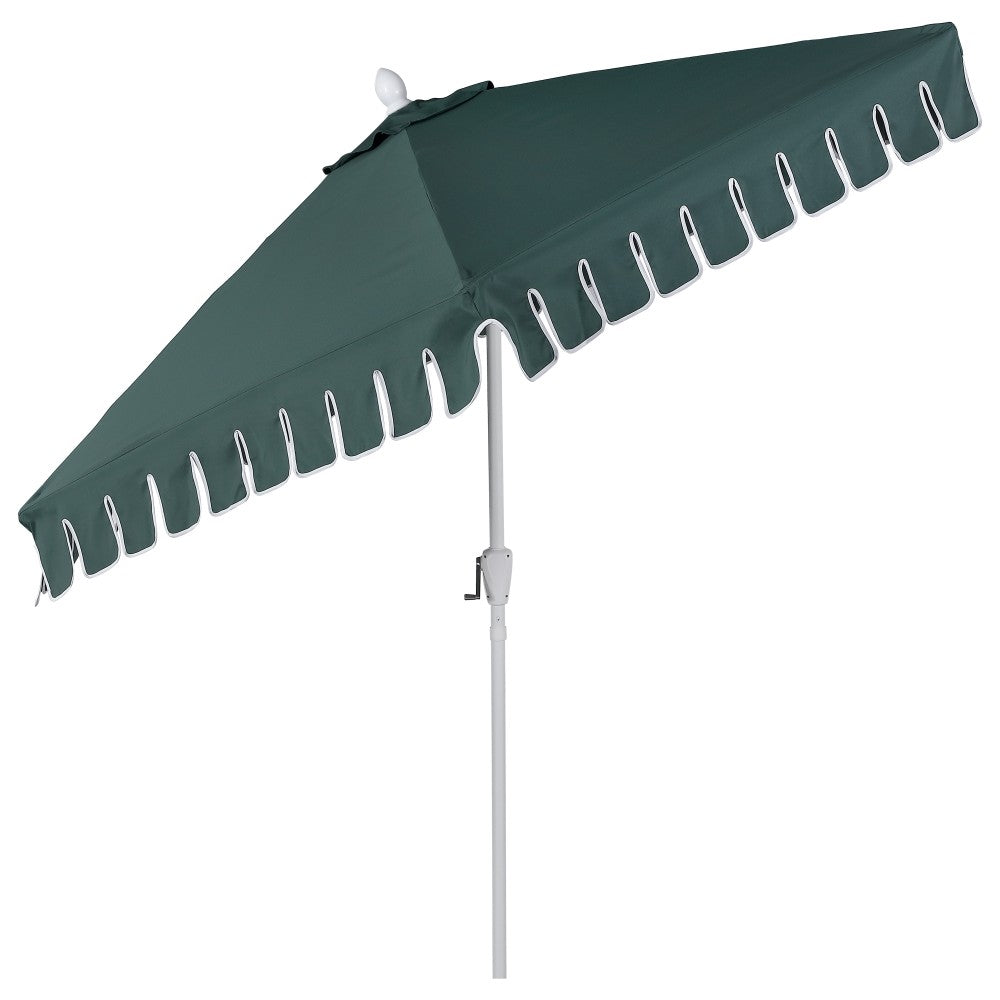 Riverstone 8.5 ft. Classic Castle Scalloped Market Patio Umbrella with Auto-Tilt Crank Wind Vent and UV Protection