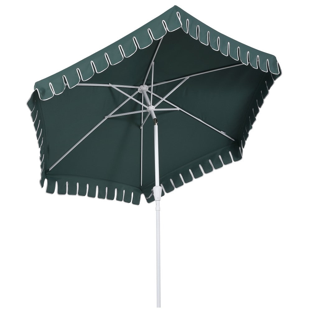 Riverstone 8.5 ft. Classic Castle Scalloped Market Patio Umbrella with Auto-Tilt Crank Wind Vent and UV Protection