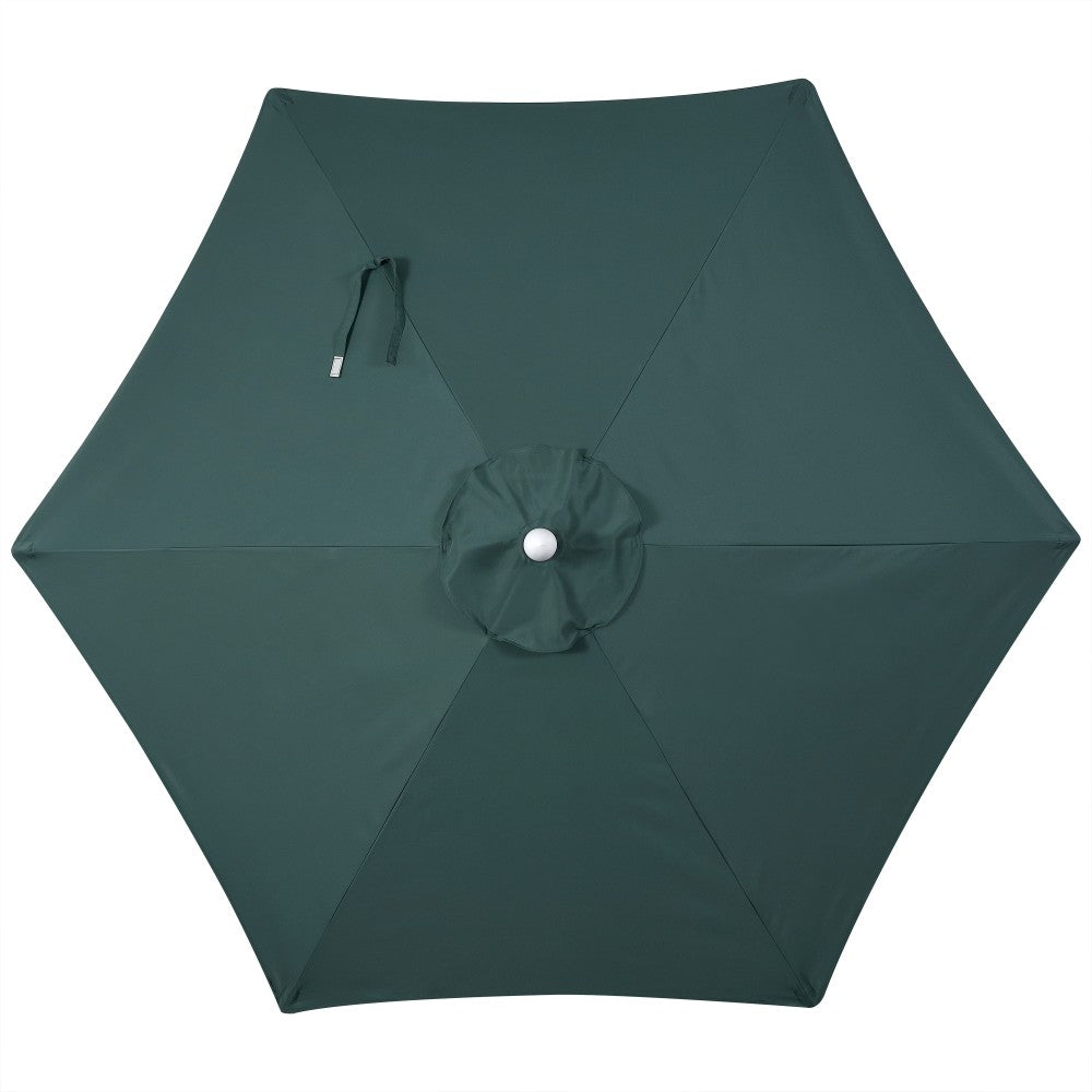 Riverstone 8.5 ft. Classic Castle Scalloped Market Patio Umbrella with Auto-Tilt Crank Wind Vent and UV Protection