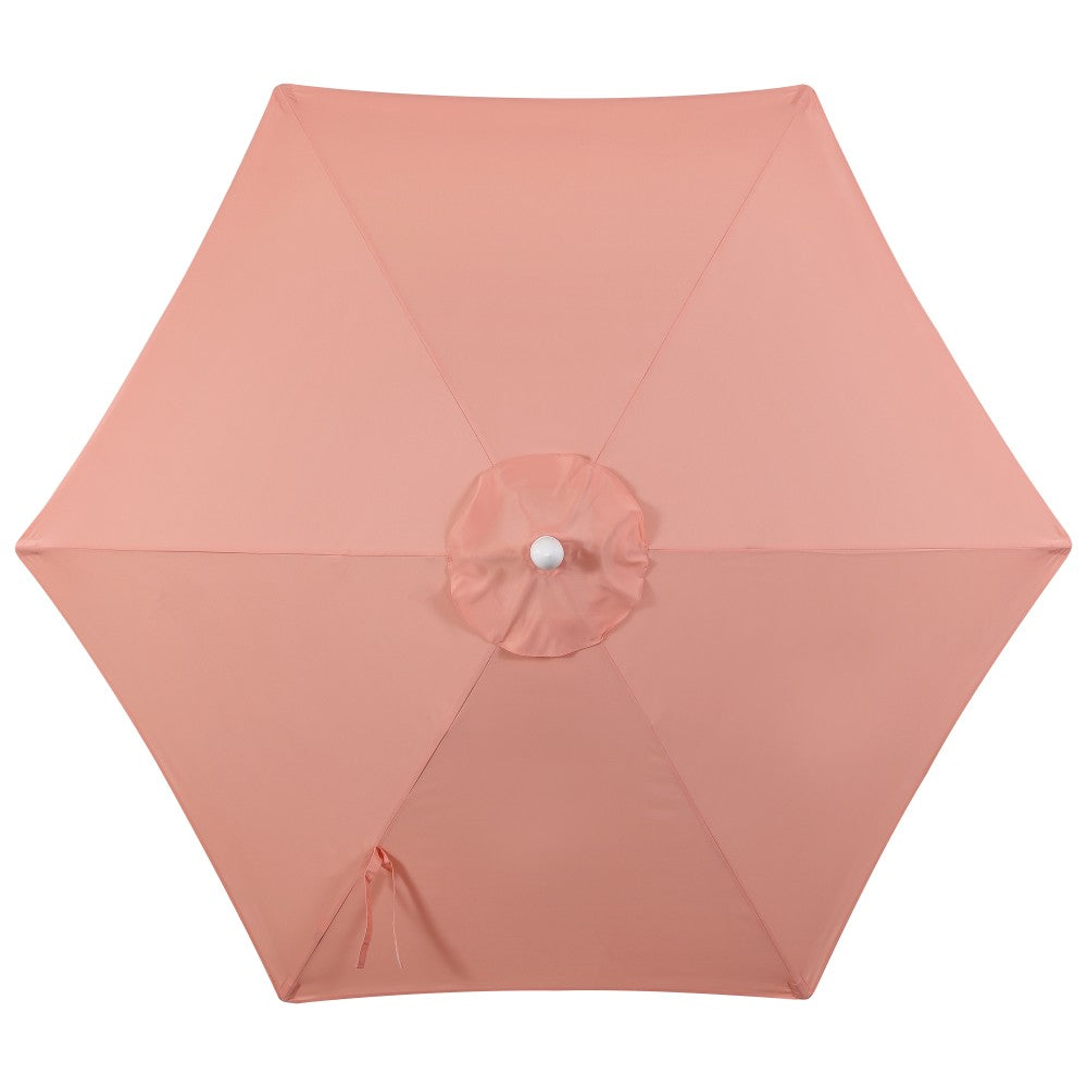 Riverstone 8.5 ft. Classic Castle Scalloped Market Patio Umbrella with Auto-Tilt Crank Wind Vent and UV Protection