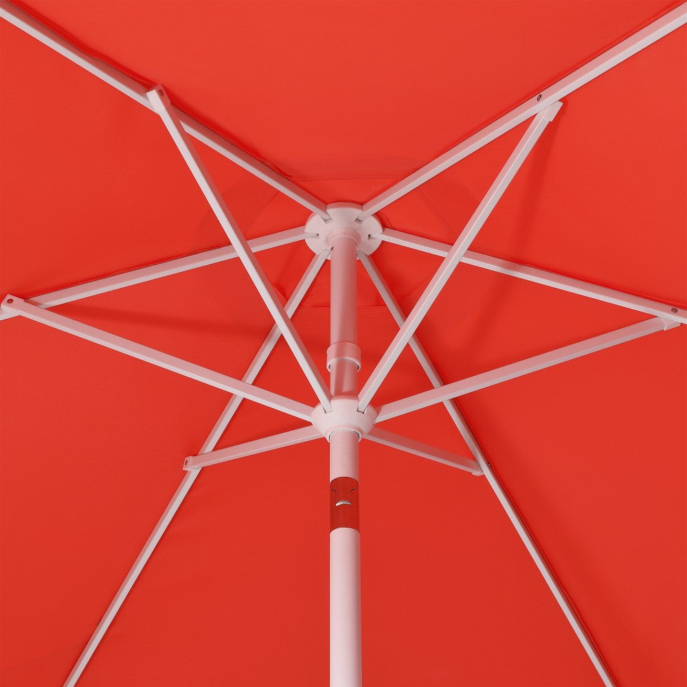 Riverstone 8.5 ft. Classic Castle Scalloped Market Patio Umbrella with Auto-Tilt Crank Wind Vent and UV Protection