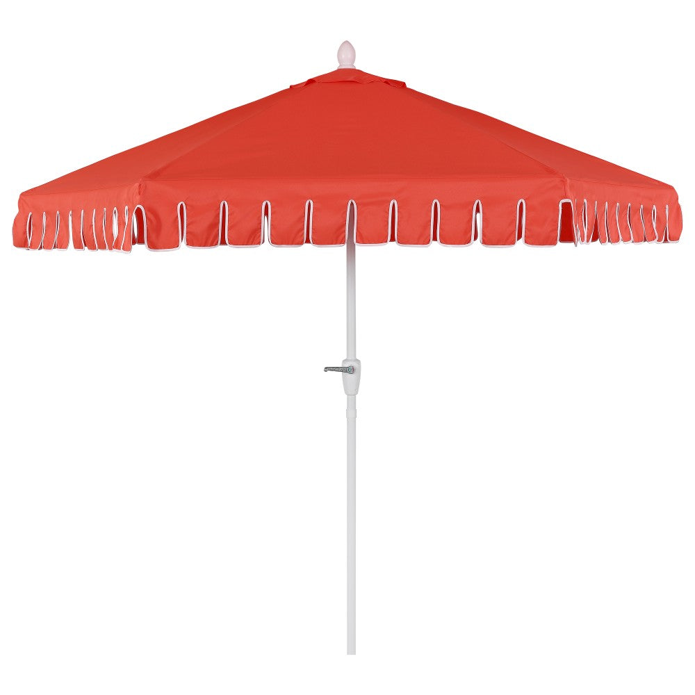 Riverstone 8.5 ft. Classic Castle Scalloped Market Patio Umbrella with Auto-Tilt Crank Wind Vent and UV Protection