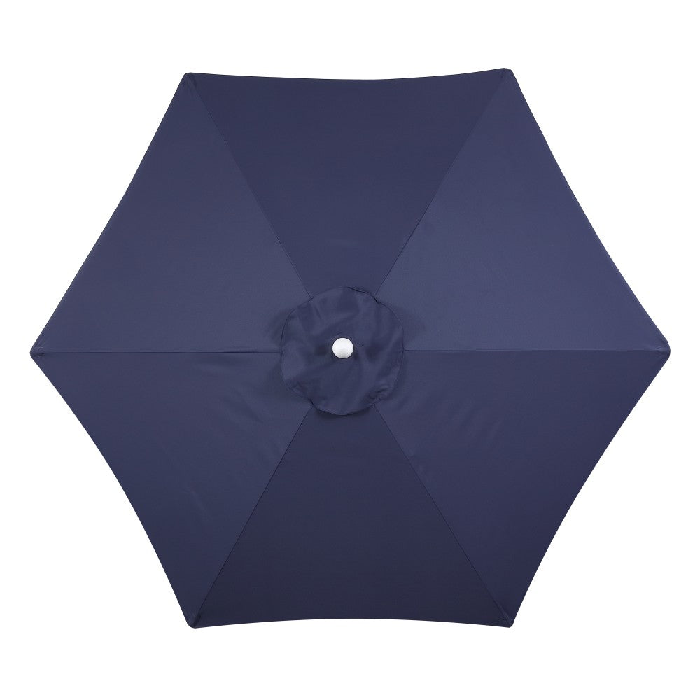 Oakhaven 9 ft. Bohemian Coastal Lotus Scallop Market Patio Umbrella with Auto-Tilt Crank Wind Vent and UV Protection