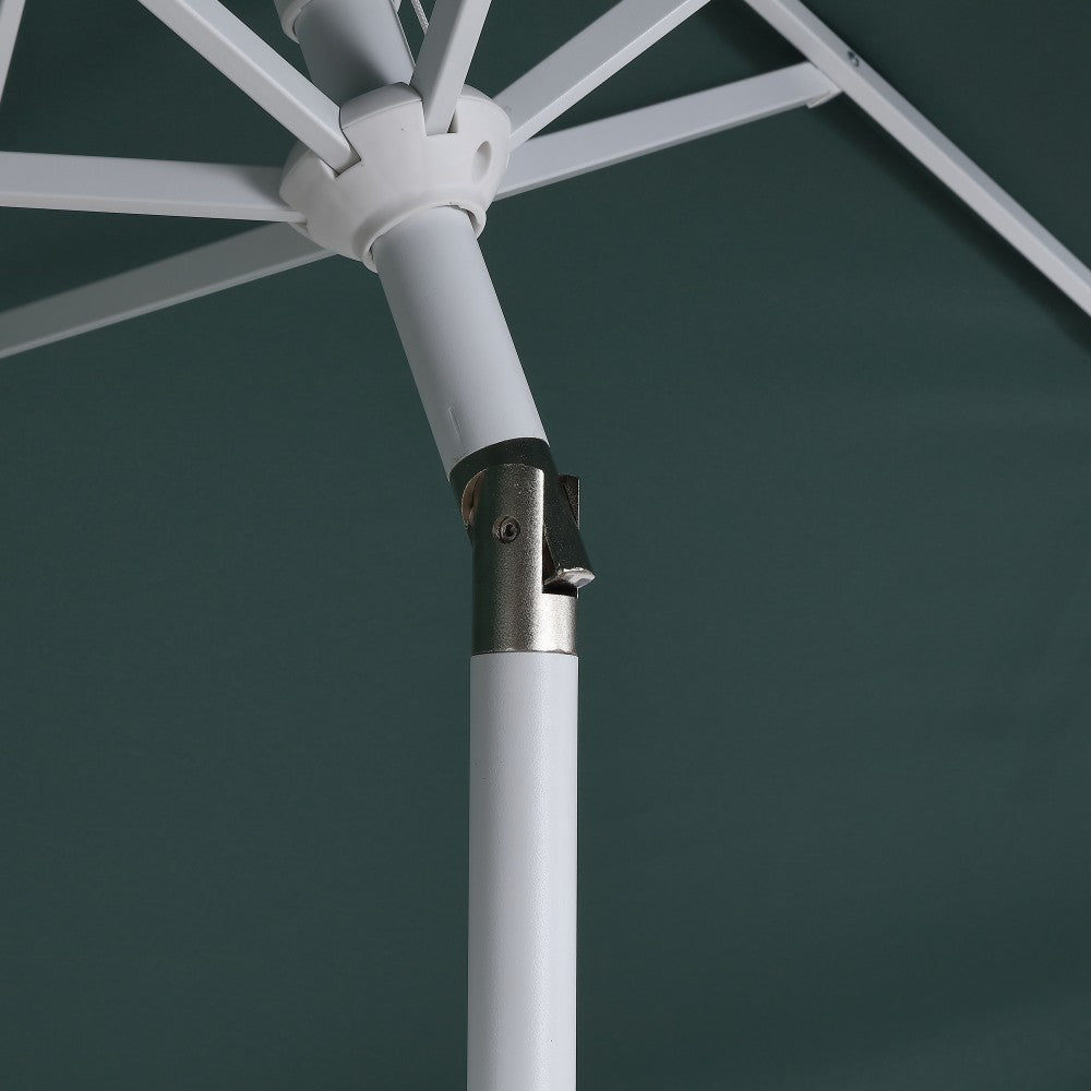 Oakhaven 9 ft. Bohemian Coastal Lotus Scallop Market Patio Umbrella with Auto-Tilt Crank Wind Vent and UV Protection